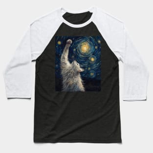 Cat Starry Night Melody Baseball T-Shirt